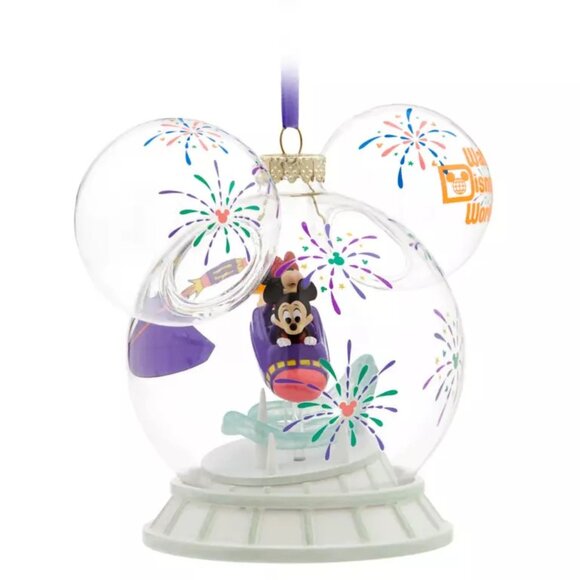 Mickey and Minnie Mouse Icon Glass Ball Ornament – Space Mountain – Walt Disney - Picture 2 of 3